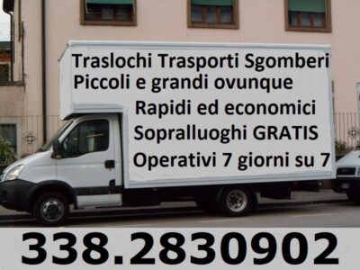 Traslochi trasporti e sgomberi rapidi ed economici 7gg su7