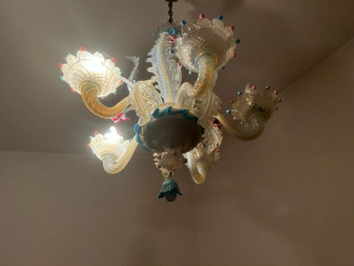 Lampadario in vetro di murano