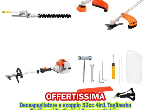 Decespugliatore a scoppio 52cc 4in1 tagliaerba tagliarami