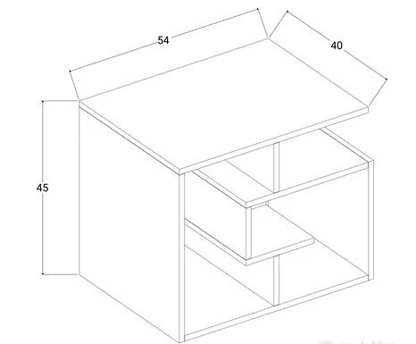 Tavolino 54x40x45 cm in legno bianco