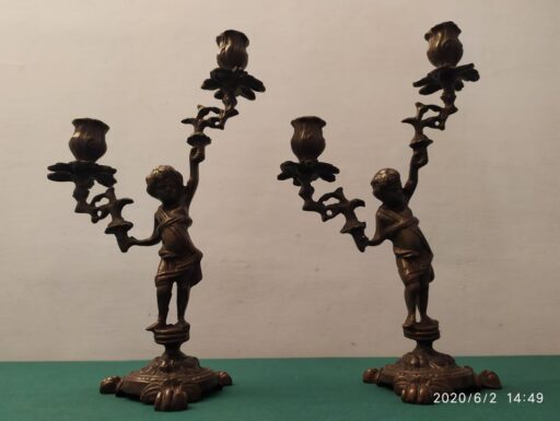 Candelabri bronzo con putti