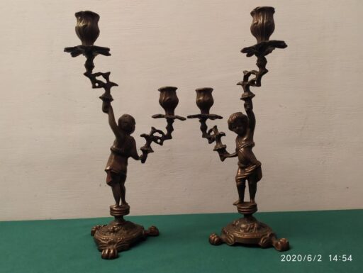 Candelabri bronzo con putti