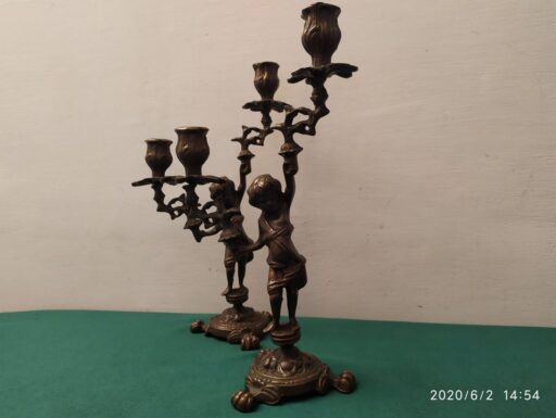 Candelabri bronzo con putti