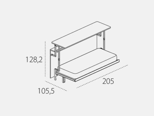 Letto singolo a scomparsa cabrio marca clei