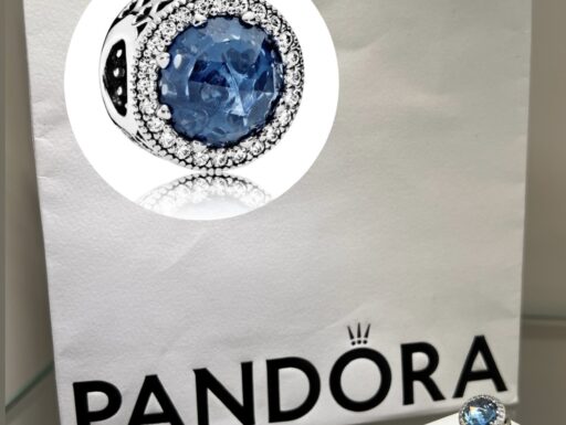 Pandora charm blu cuori busta originale argento gioiello