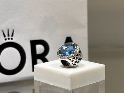 Pandora charm blu cuori busta originale argento gioiello