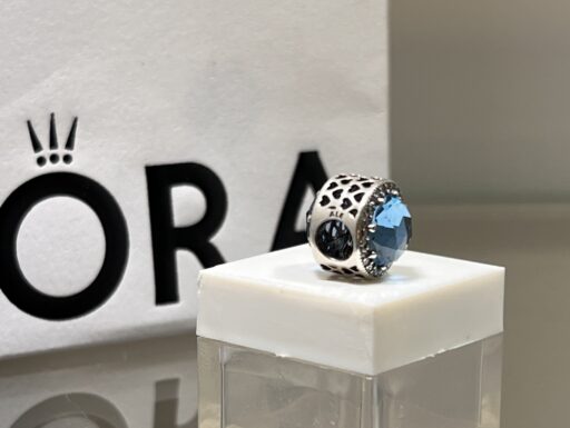 Pandora charm blu cuori busta originale argento gioiello