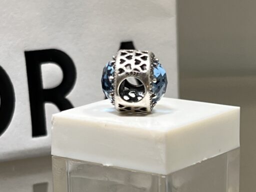 Pandora charm blu cuori busta originale argento gioiello