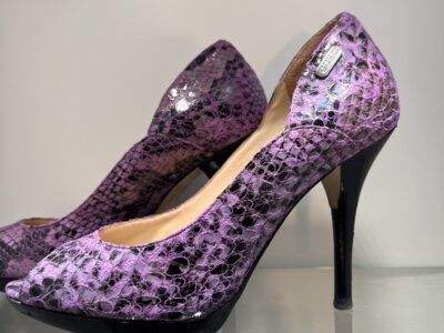 Scarpe guess donna 36 tacchi alti viola panterate