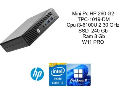 Mini pc hp 260 g2 i3-6100u ssd 240 8 ram w11 pro