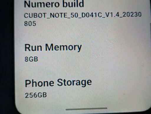 Smartphone cubot note 50