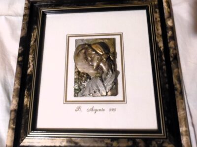 Quadro in bassorilievo in argento r. 925