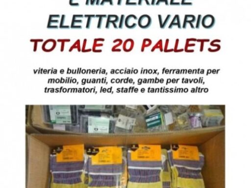 Stock ferramenta e materiale elettrico 20 bancali