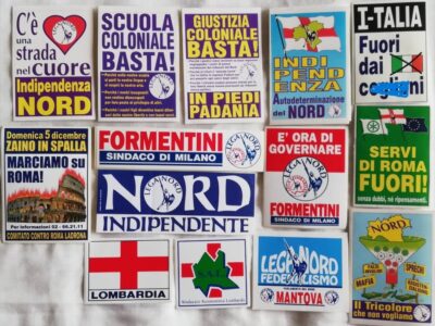 Adesivi stickers lega e altri gruppi politici,pure stranieri