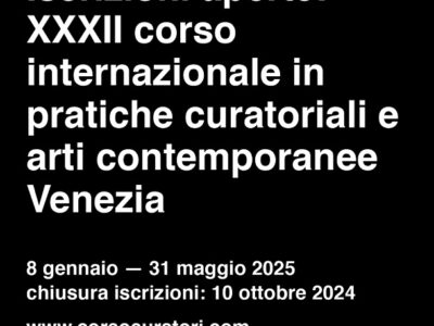 Aperte le iscrizioni al 32° corso in pratiche curatoriali