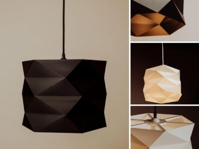 Lampada da soffitto stampata in 3d, design personalizzabile