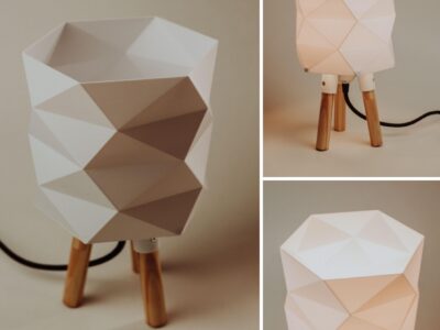 Lampada da tavolo stampata in 3d, design personalizzabile