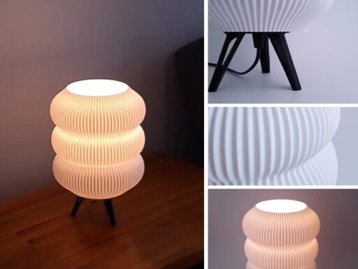 Lampada da tavolo stampata in 3d, design personalizzabile