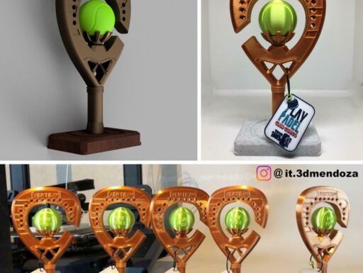 Trofeo per torneo di padel o tennis, stampato in 3d